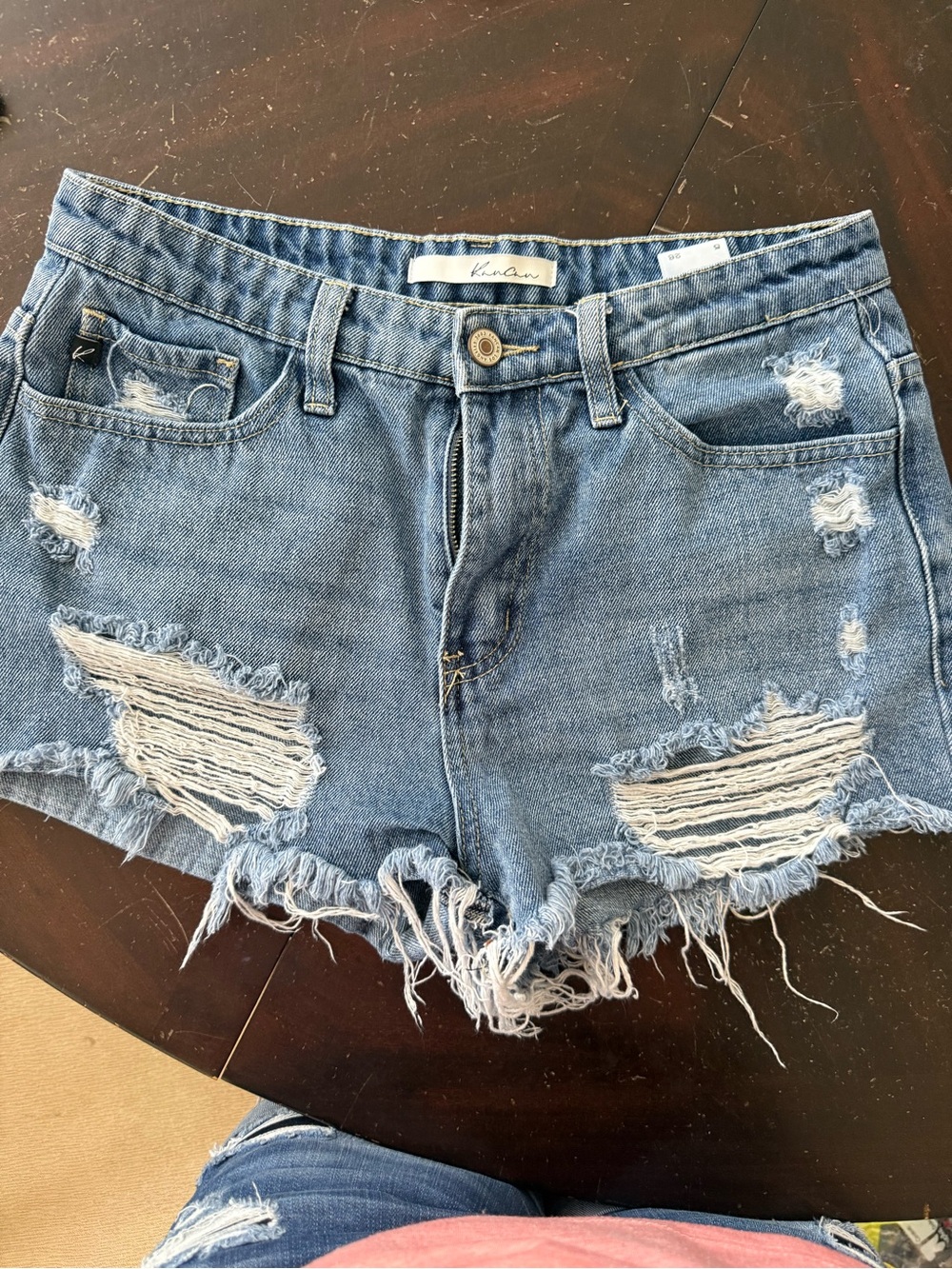 KanCan Distressed Light Blue Denim Jean Shorts